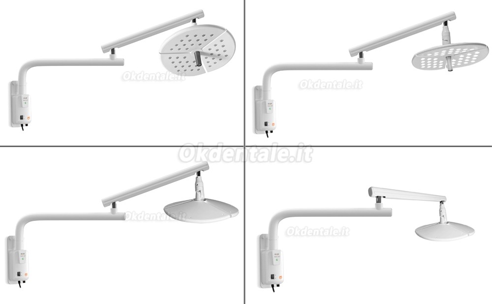 Lampada scialitica odontoiatrico a LED KWS KD-2036B-4 da 80 W / lampada riunito odontoiatrico a parete